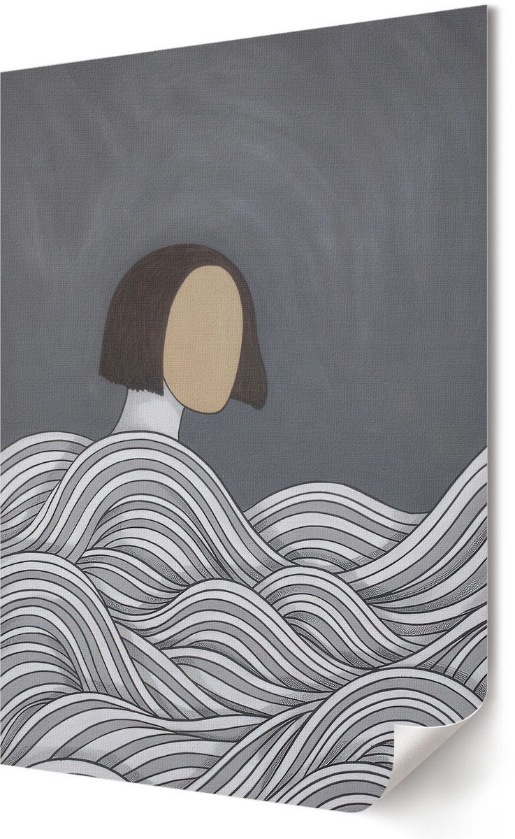 Coloray Canvas Poster Polycanvas - Wit Avontuur, Wit - A2 - Zwart-wit Decoratie - Rechthoek - Wandkunstwerk - Kantoor - Modern