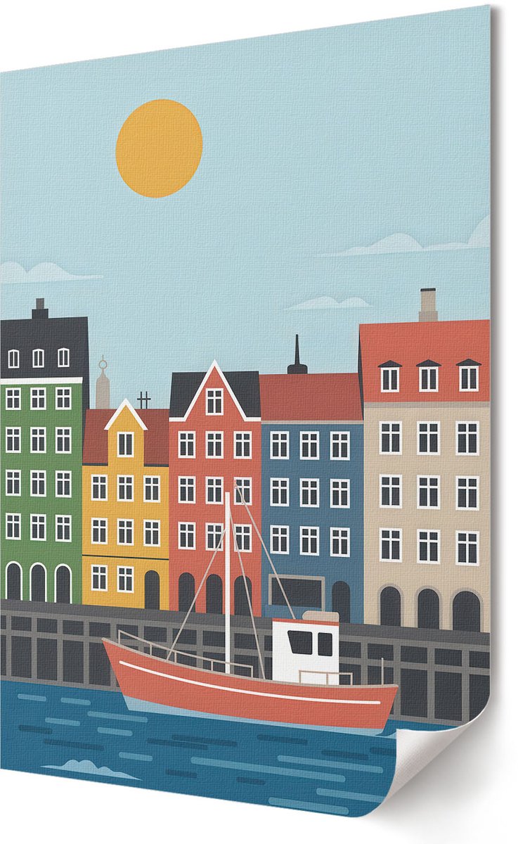 Coloray Polycanvas Poster - Winterzonsopgang, Wit - A2 - Zwart-wit Wanddecoratie - Rechthoek - Wandkunstwerk - Slaapkamer - Klassiek