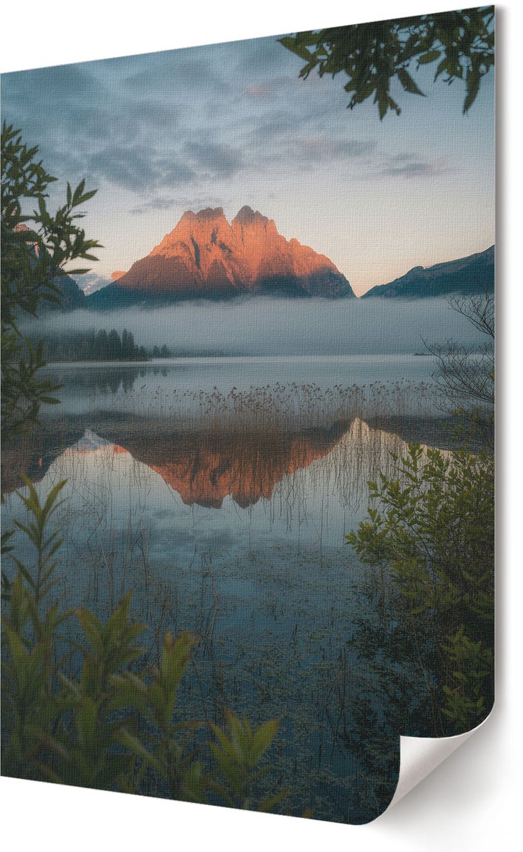 Coloray Canvas Poster Polycanvas - Bergmeer, Fotografie - 594 x 840 - Blauw Decoratie - Rechthoek - Decoratieve poster - Kantoor - Klassiek