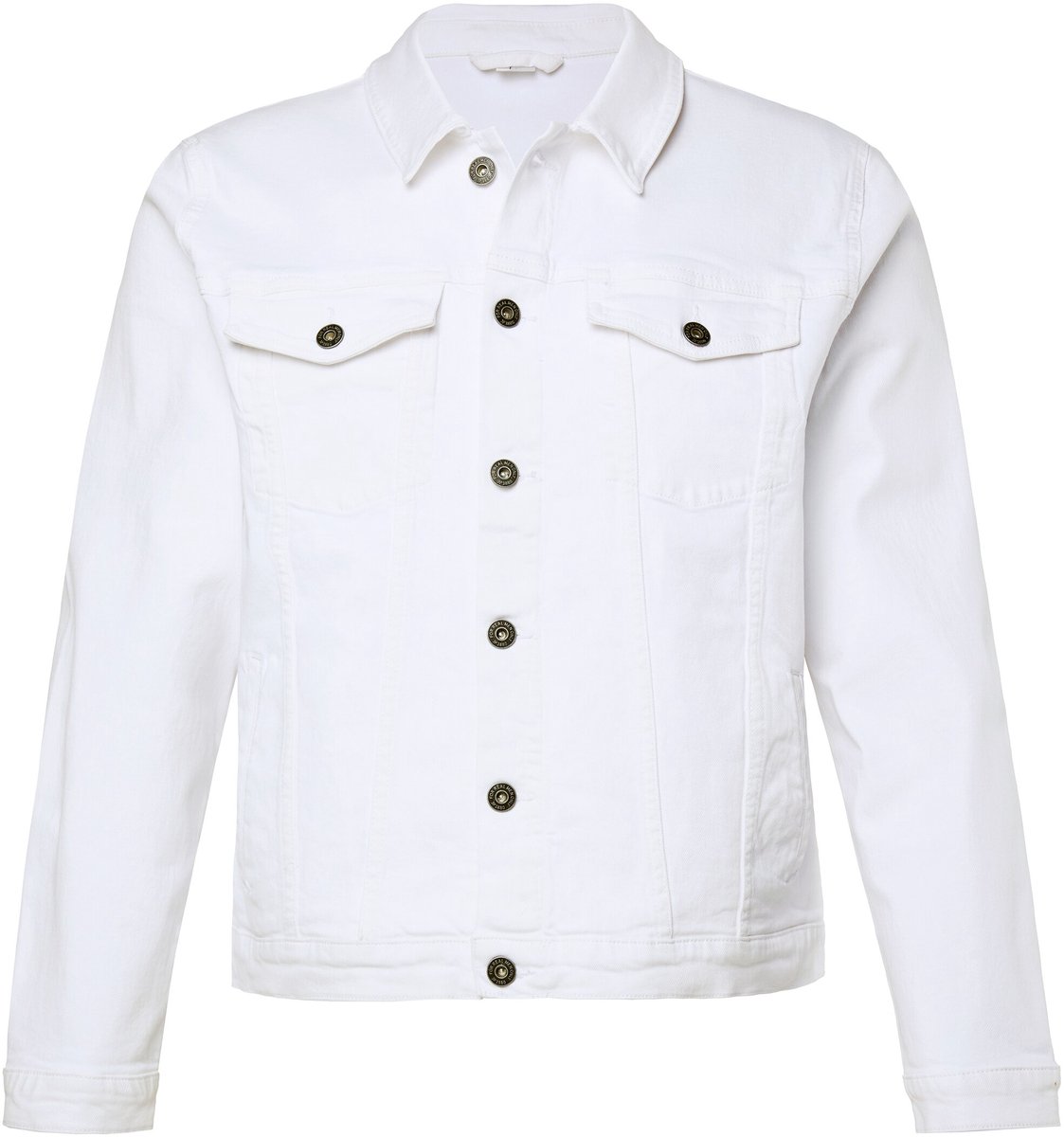 JP 1880 - Heren - Denim jasje 4 zakken knoopsluiting - Wit denim - Maat 8XL