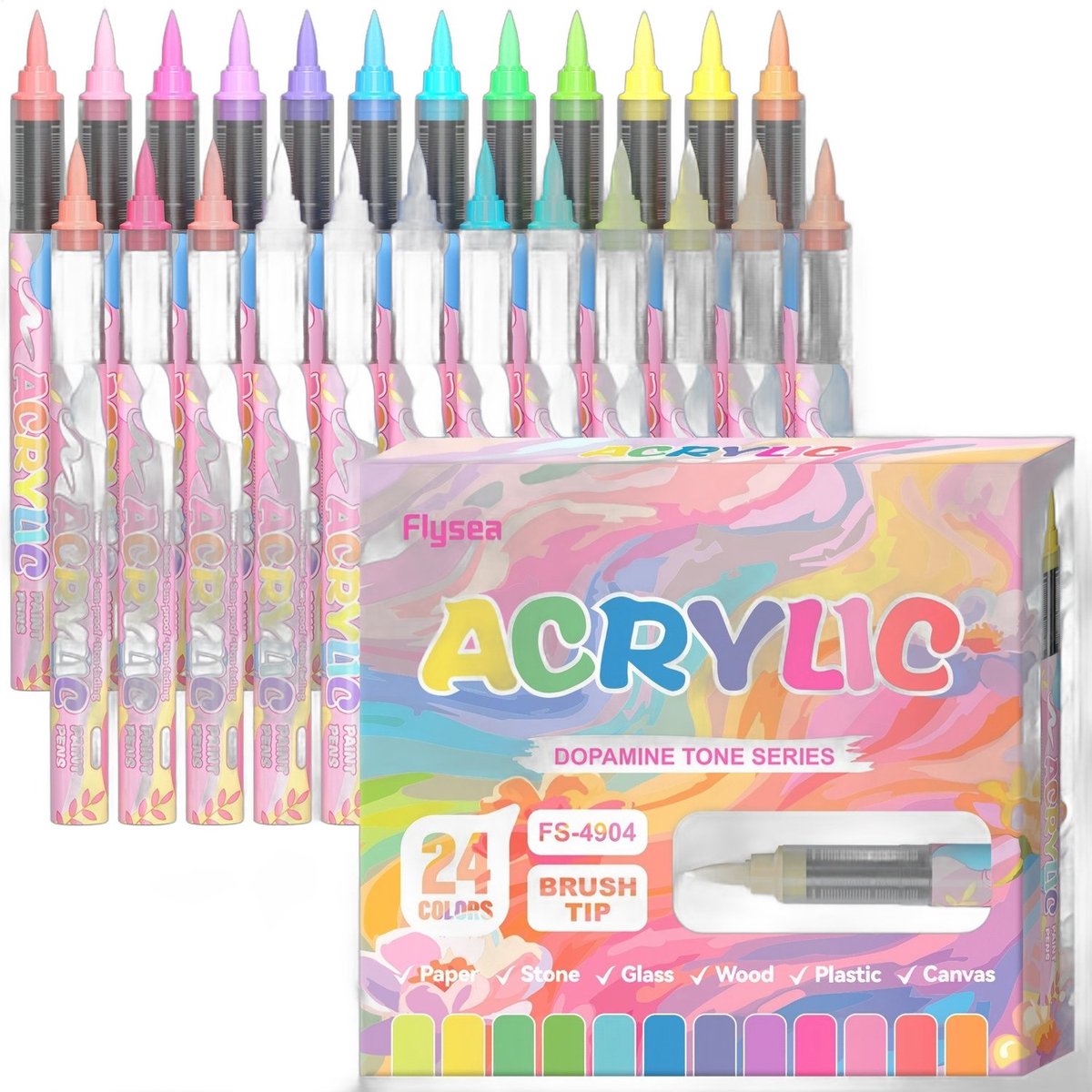 Currero Aquamarkers - Twinmarkers - Brushpennen - Stiften - Markeerstiften Op Waterbasis - Dual Tip - Tekenen En Kleuren - Mix 24st