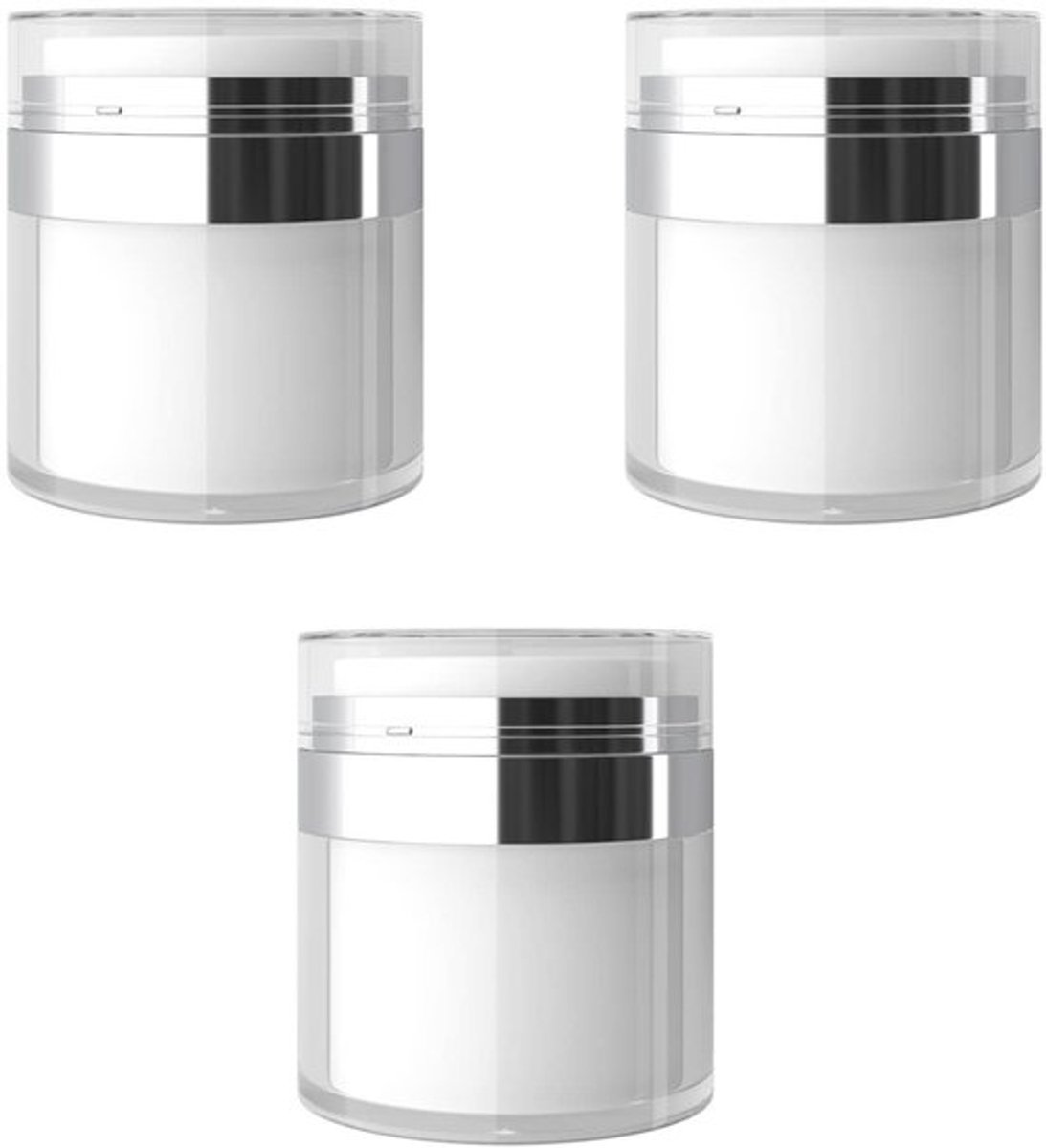Dailygoods- Cosmetische Potten 3 Stuks - Pomp Dispenser - Acryl Container