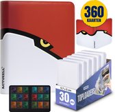 Actueell® A3 Verzamelmap 360 Kaarten – Toploader Binder met Ritssluiting – Geschikt voor Toploaders, Penny Sleeves & Card Sleeves – 9 Pocket Bewaarmap – 20 Pagina’s – Inclusief 30 Toploaders