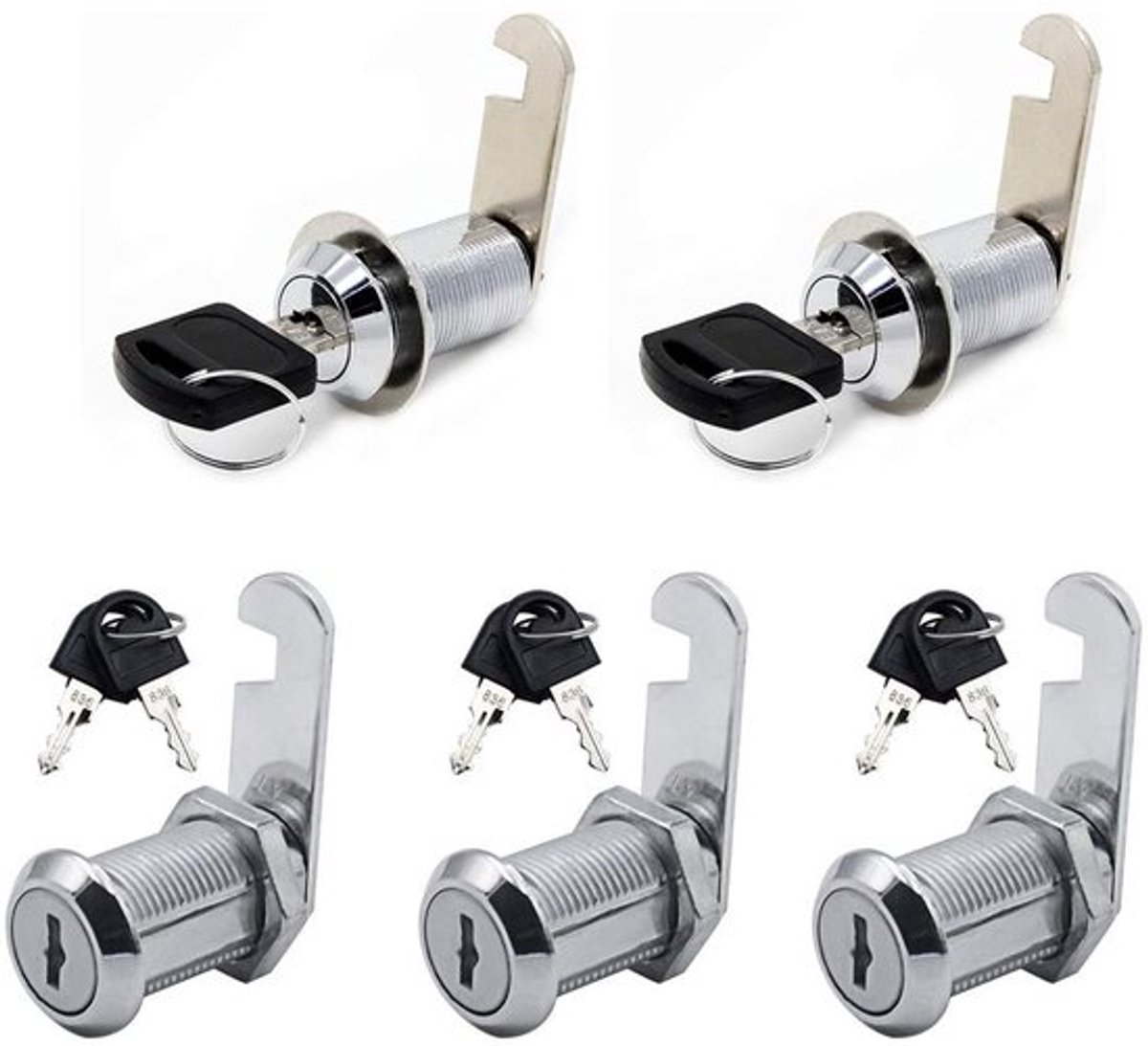 Allecto - 5 Stuks Brievenbusslot - Veiligheidscamsloten - Ideaal voor Kast en Lade