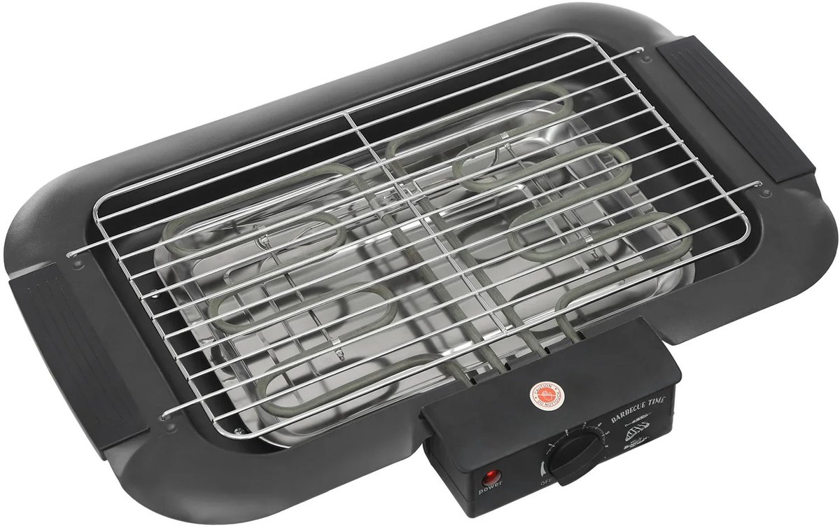Lamor Tafelgrill - Elektrische Grill - Elektrische Grillplaat - Apparaat - 6 Standen - Roestvrijstaal - 50 × 31 × 8 cm - 2000 W