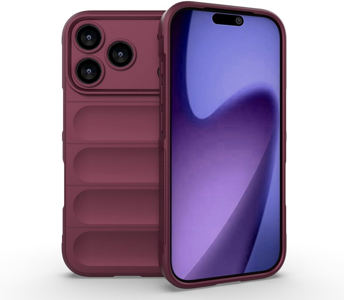 MobyDefend Hoesje - Geschikt voor iPhone 18 Pro - TPU Gripcase - Donkerpaars