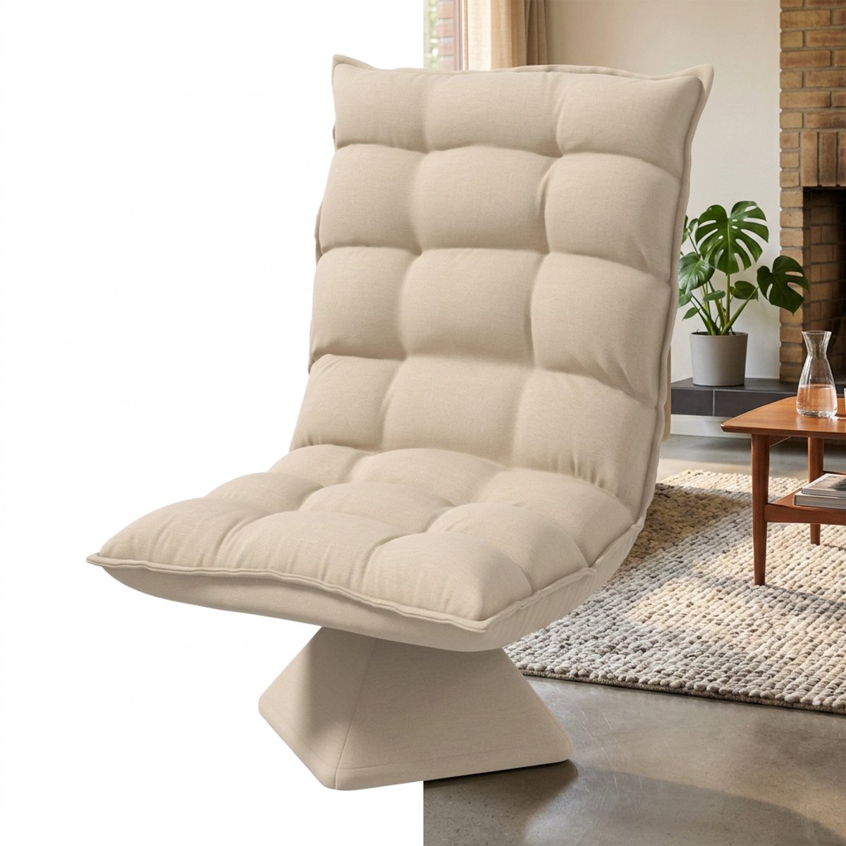 Fauteuil - Relaxzetel - Relaxstoel - Relaxfauteuil - Stoel - Voor één Persoon - Beige