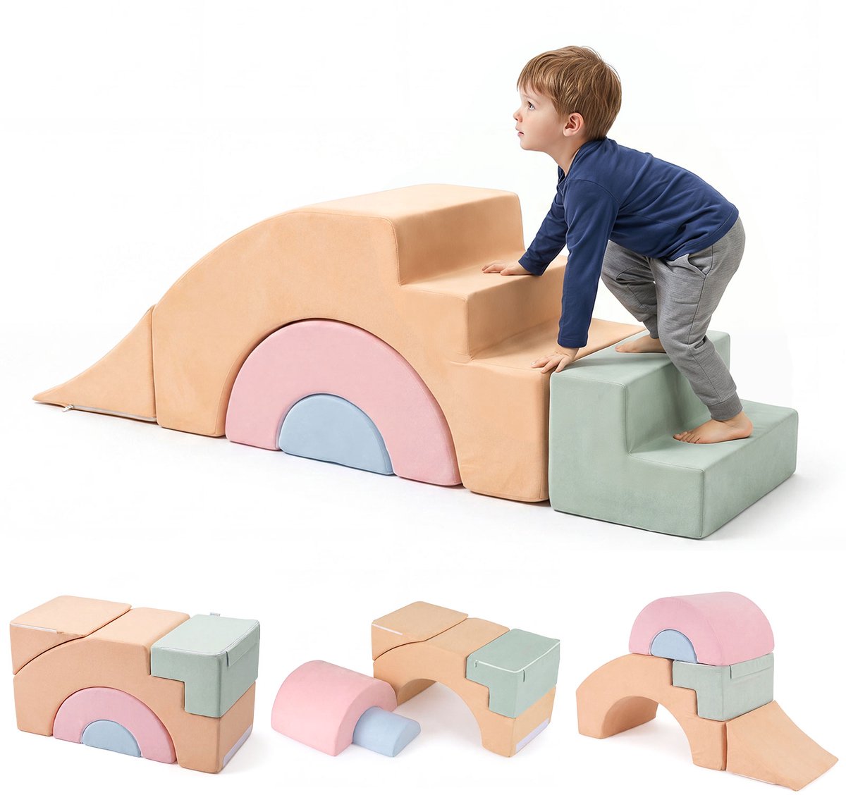 COSTWAY 5-delige schuimrubberen bouwstenenset voor kinderen vanaf 3 jaar