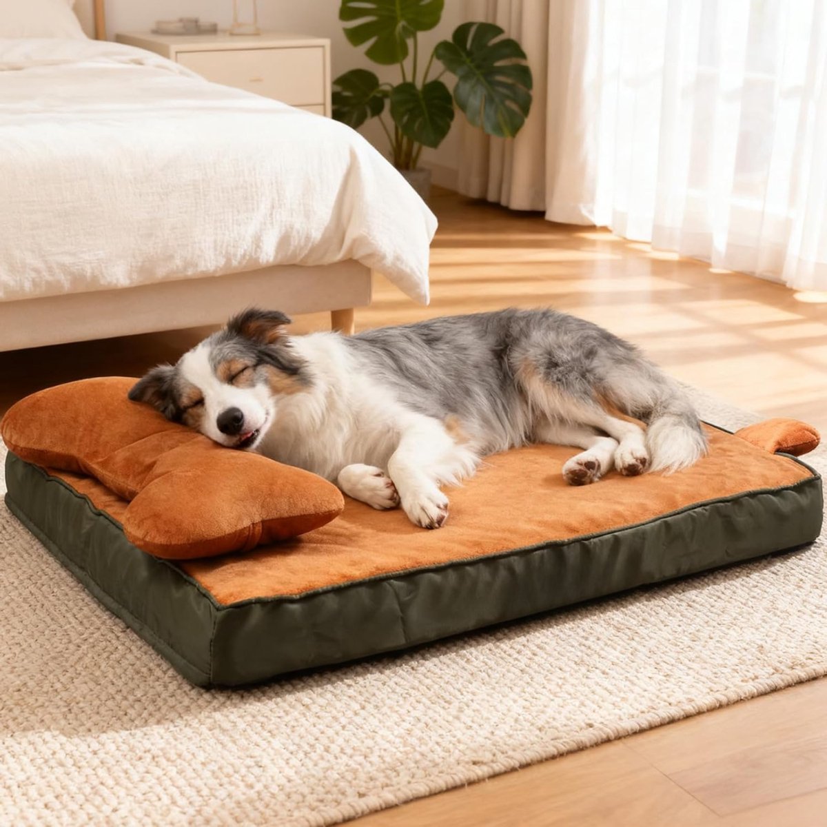NIVA® Hondenbed - Hondenbank - Hondensofa - Hondenmand - Oranje - 89cm x 56cm x 20cm
