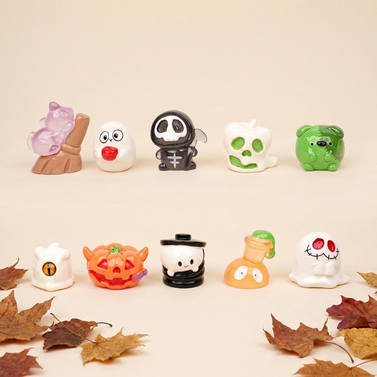 Halloween spooky crew - 10 stuks - Miniatuur figuurtjes - 1-3 cm