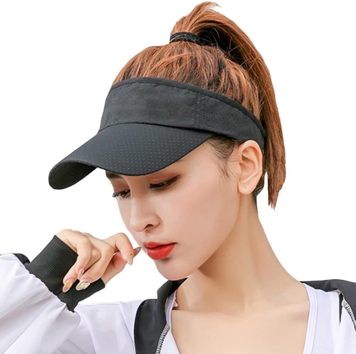 Zonwerende pet – Dames baseballpet met paardenstaart, sportieve outdoorpet, verstelbare twill golf- en tennispet, unisex zonnepet – UV-bestendig, sneldrogend, ultralicht – voor golf, tennis, fietsen, hardlopen, baseball – zomersportpet