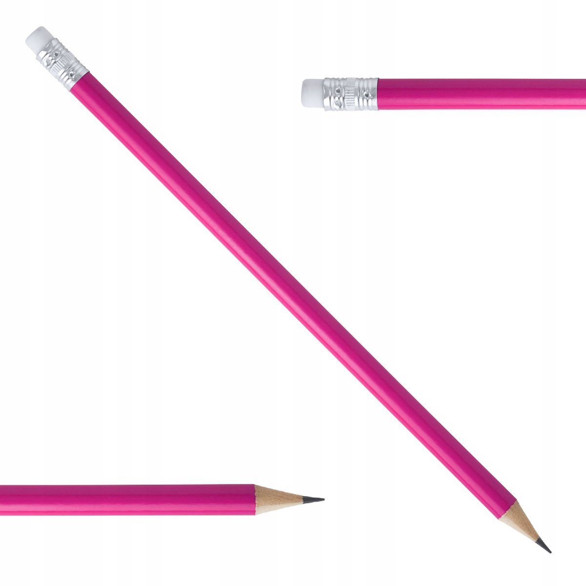 Roze HB Potlood met Gum - COUVET - Glanzend Hout