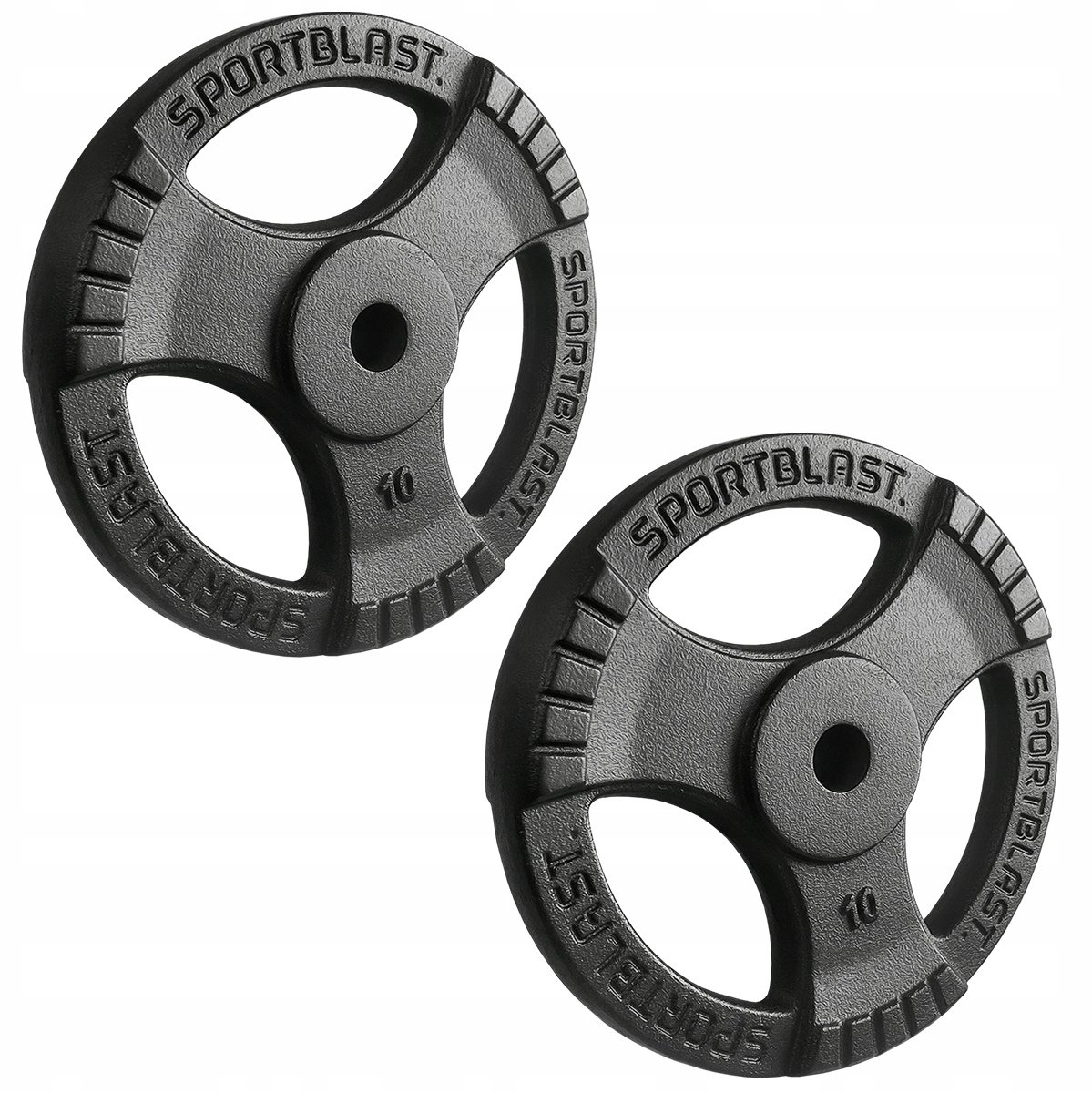 Merkloos IJzeren Halterschijven 2x10kg - 28mm Greep (Tri-Grip)