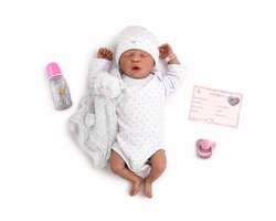 TEKROA® Levensechte Reborn Babypop - Babypoppen - 48 cm -baby meisje - Slapend - Waterdicht & Poseerbaar - Inclusief Kleding & Accessoires - Realistisch Speelgoed - Wit