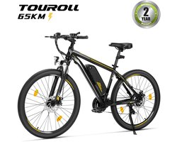 Touroll U1 26 inch Elektrische Fiets / E-bike - 250W Motor 45Nm - Tot 65 km Actieradius - Shimano 21 Versnellingen - Voorvering - Schijfremmen