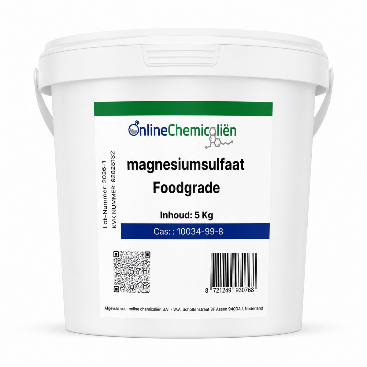 Online chemicalien - Magnesiumsulfaat Foodgrade - 5 kg - Epsomzout - Bitterzout
