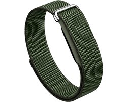 YONO Bandje geschikt voor Google Fitbit Air - Gevlochten Nylon Armband - Verstelbaar - Ademend - Donkergroen