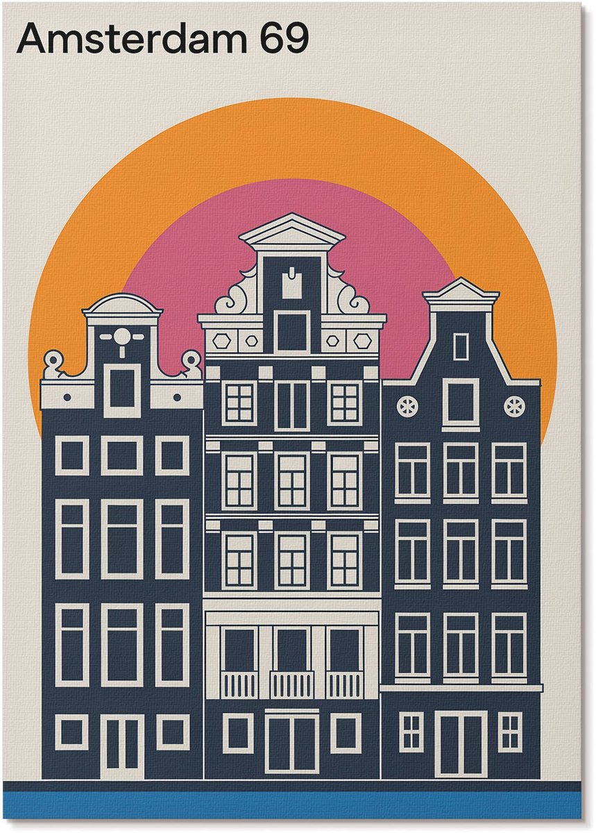 Tulup Polycanvas Poster - Stijlvolle Geometrie, Schilderen - A3 - Zwart Wandposter - Rechthoek - Wandkunst - Woonkamer, Slaapkamer, Kantoor - Modern