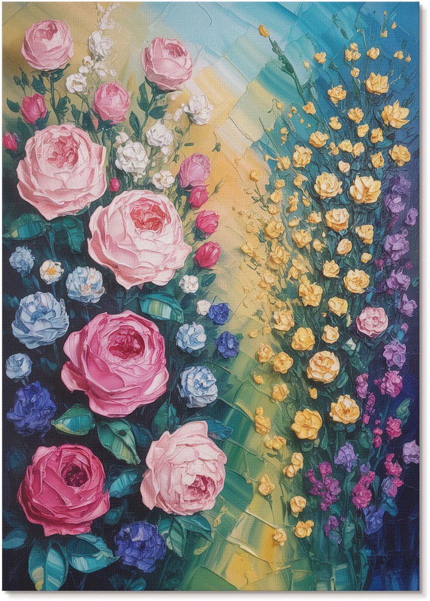 Tulup Polycanvas Wandposter - Boho-Vrouw, Illustratie - A3 - Romig Design - Rechthoek - Wandkunstwerk - Woonkamer, Slaapkamer, Kantoor - Boho