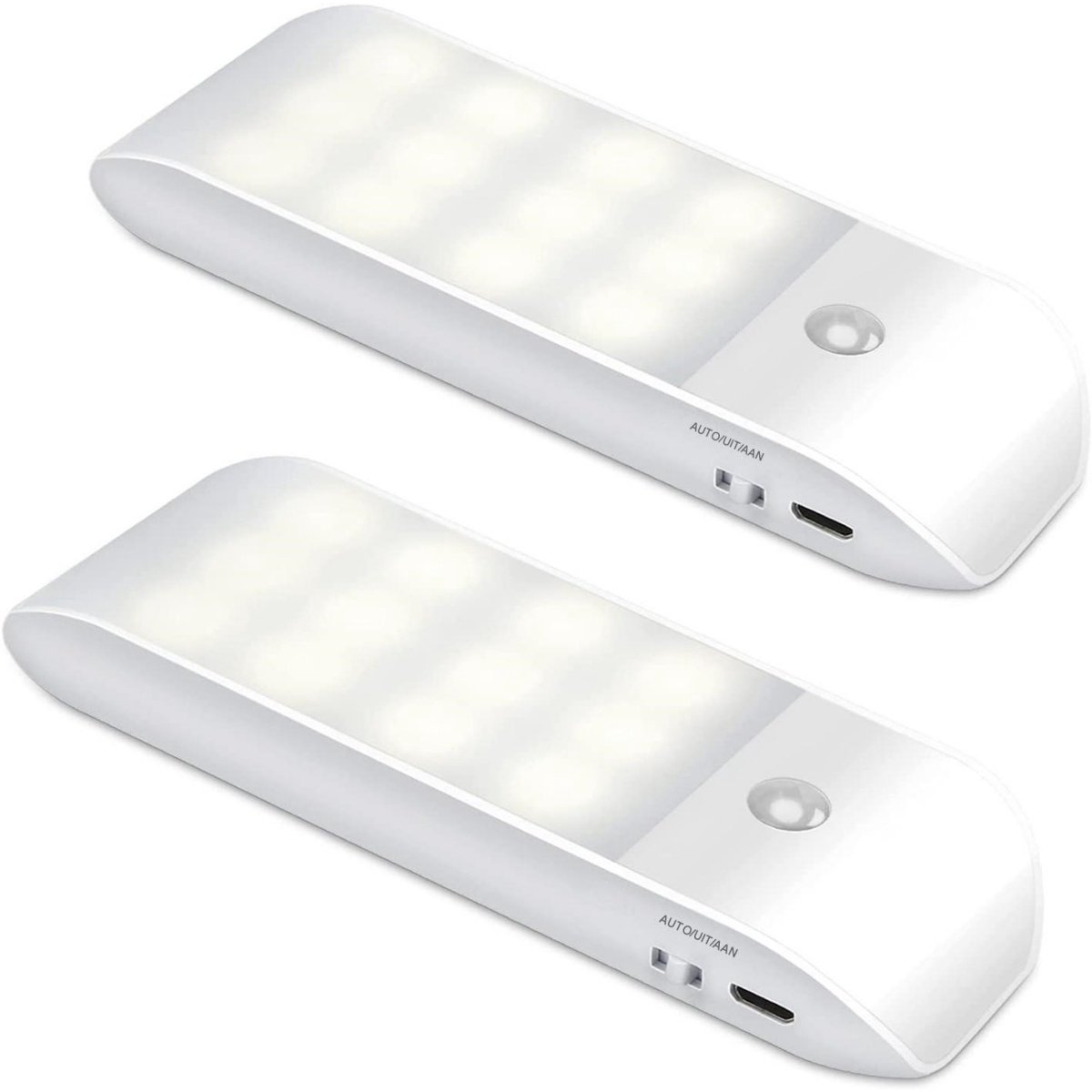 SSTRWGOOD 2 Stuks Nachtlampjes - Schemerlampen voor Kinderen - USB Oplaadbaar 120x38x17mm - Kleine Beweeglijke Nachtverlichting met 3 Modi - Geschikt voor Slaapkamer Badkamer Gang en Keuken - Kunststof