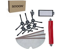 SQOON® vervangingsset geschikt voor Roborock Q7 serie robotstofzuiger - 12-delige onderhoudskit met HEPA filters, zijborstels, borstelrol en dweilpads