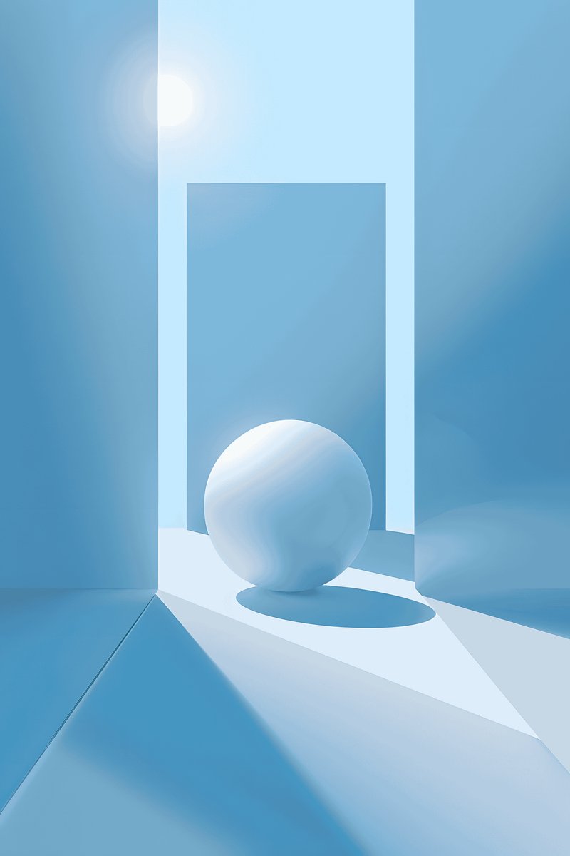 Blauw Witte Poster - Cirkel - Abstract - Geometrisch - Minimalistisch - Kalme Tinten - posters - formaat 30x40cm - Wanddecoratie - XS2309MT