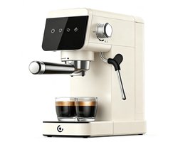 Espressomachine 20 Bar met Melkopschuimer LED Display Halfautomatische Koffiemachine 1350W RVS 1,2L Watertank
