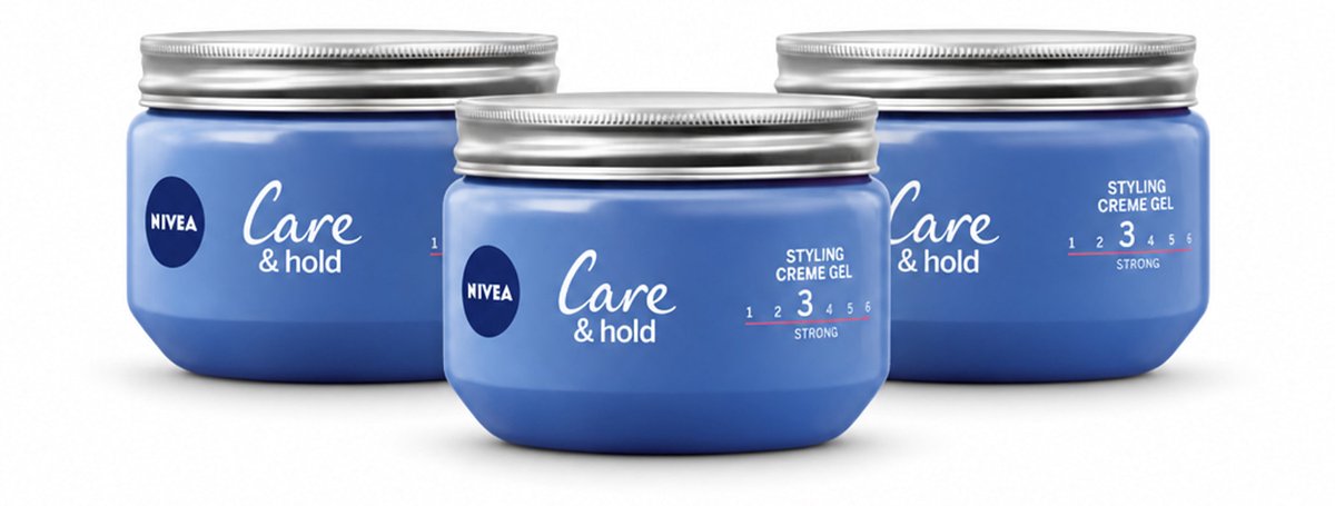 3 x NIVEA - Stylingscrèmegel - Verzorging & Stevigheid - Reinigt Onmiddellijk De Poriën - 150 ml - Bulkverpakking - 3 stuks