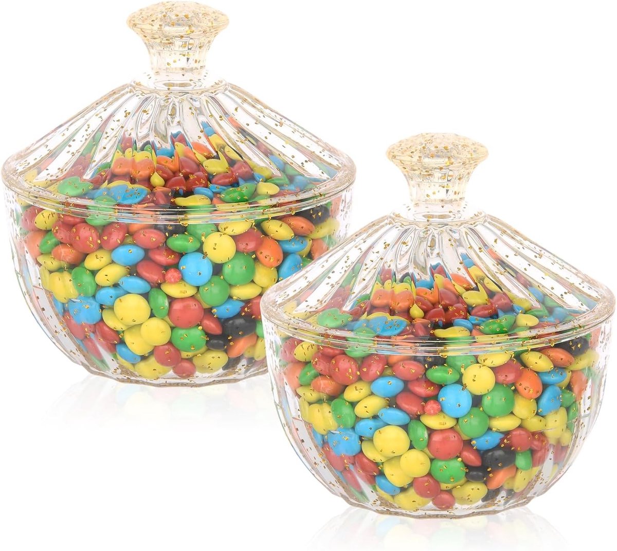 2 Stuks 300ml Acrylaat Snoepdozen met Deksel - Kerst Snoepkommen, Koekjesdozen, Chocolade en Sieradenopslag voor Keuken, Feest en Café