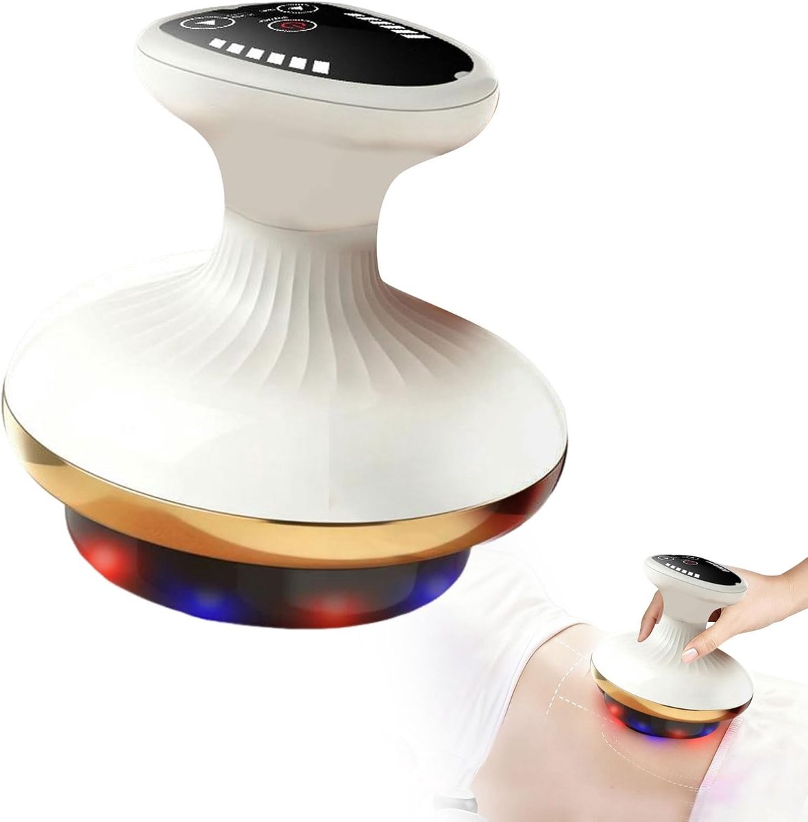 Lymfedrainage Massager - Anti-cellulitis Lichaamsvormingstool, Draagbare Lichaamsvormingsmachine voor Benen, Armen, Buik, Huisgebruik, Helpt bij het Verminderen van Striae en Cellulite (Plugin Gold)