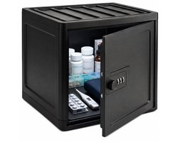 Opbergbox met Cijferslot - Afsluitbare Medicijnkast - Kluis Geschikt voor in de Koelkast - 12,6 Liter - Zwart - Fichero