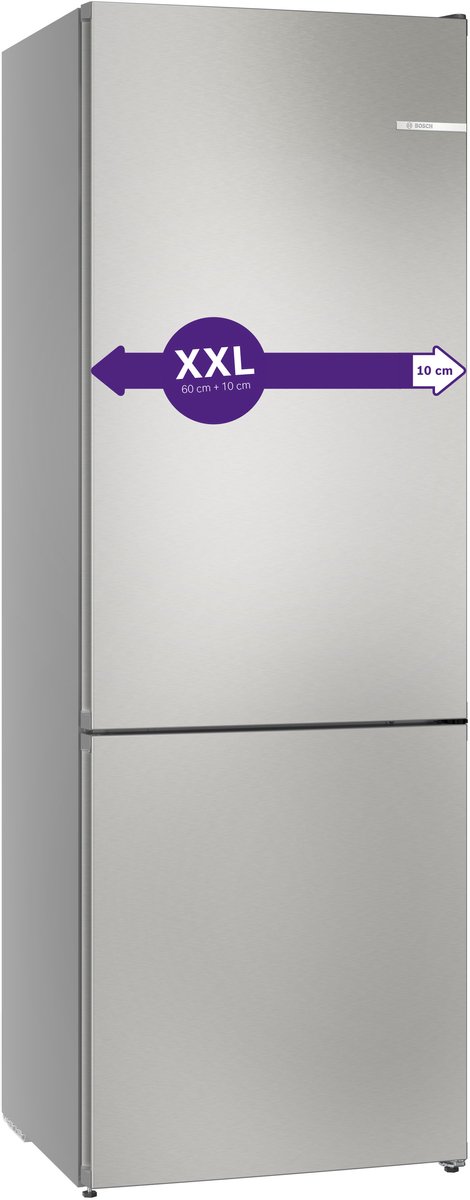 Bol.com Bosch - KGN492IAF - Serie 4 - Koel-vriescombinatie - Energielabel A - 203 x 70 cm - Extra breed - RVS - Total No Frost; ... aanbieding