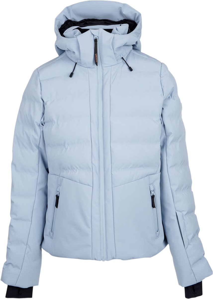 Brunotti Lapista Skijas Dames Pale Ski Jas Wintersport Tailored Fit Waterdicht Skipashouder Blauw