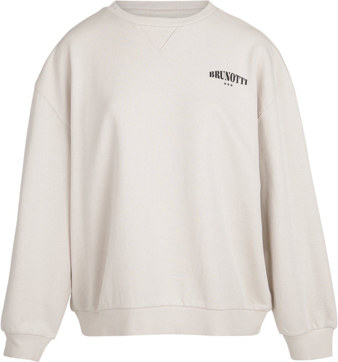 Brunotti Bessy Sweater Dames – Trui Crewneck Loose fit Rib Details S Moonbeam