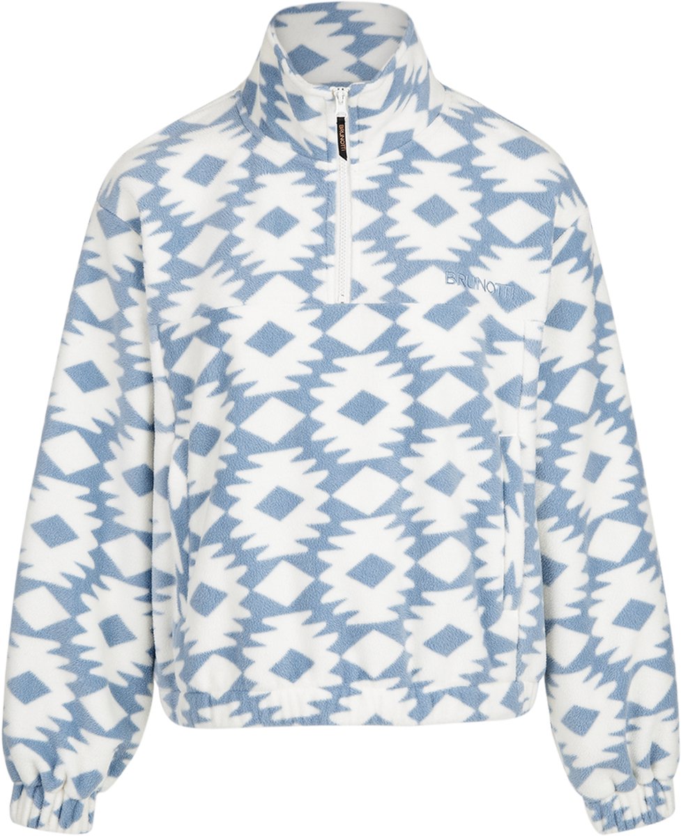 Brunotti Peggy Teddy Fleece Dames Pale Fleece met Rits Loose Fit Extra Zacht Blauw