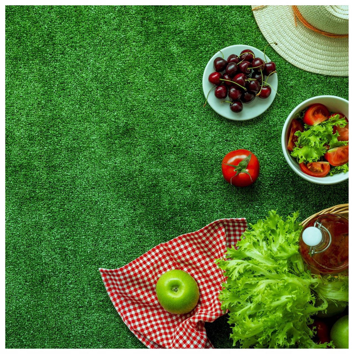 Kunstgras Groen Tapijt 2m x 2m voor Balkon, Terras en Tuin