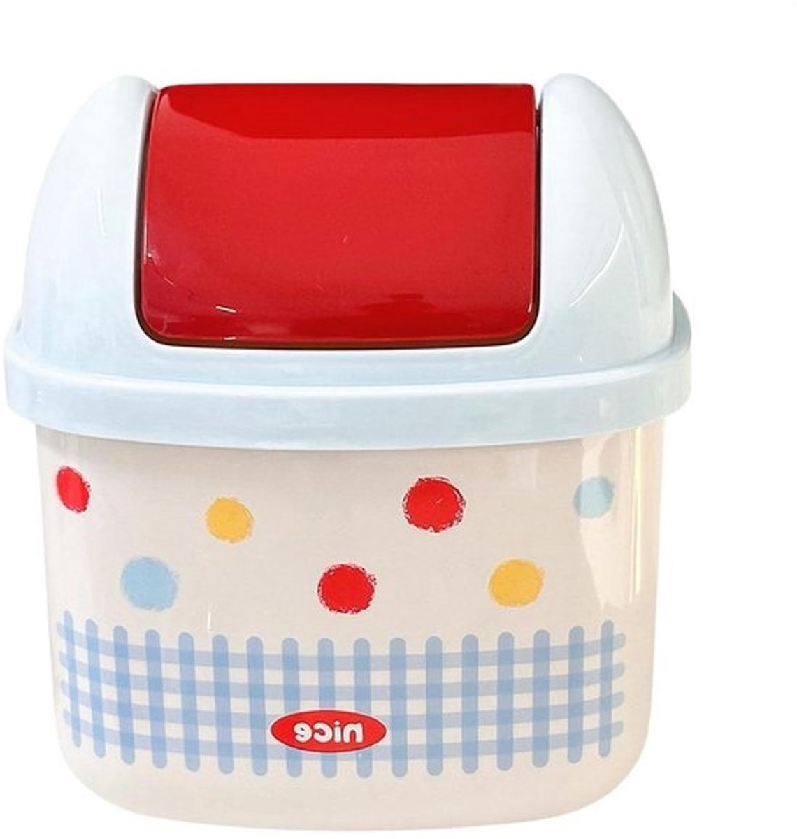 Kleine prullenbak - Mini vuilnisbak - Bureau organiseren - Met klapdeksel - 16x18x133 cm - Veelkleurig