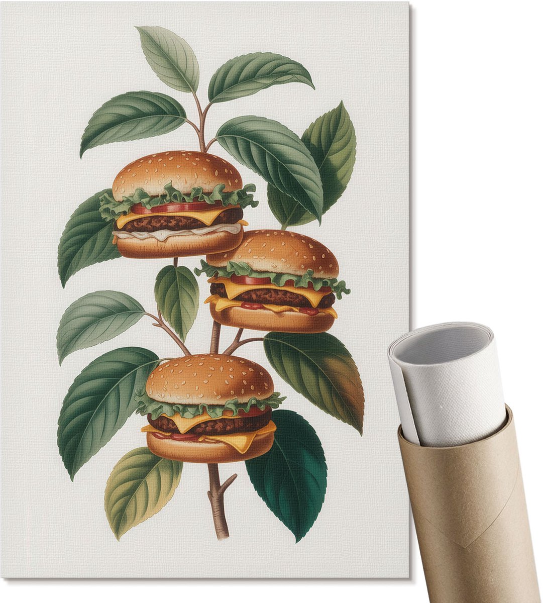 Coloray Polycanvas Wandposter - Het Exotische Van De Natuur, Schilderen - A2 - Groen Wanddecoratie - Rechthoek - Interieurdecoratie - Woonkamer, Slaapkamer, Kantoor - Decoratief