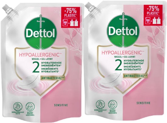 Dettol Refill Sensitive 500ML - 2 Stuks - Voordeelverpakking