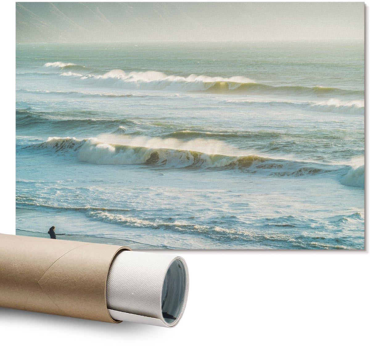 Coloray Polycanvas Wandposter - Sneeuwbol Wenen, Illustratie - A1 - Blauw Decoratie - Rechthoek - Interieurdecoratie - Kantoor - Modern
