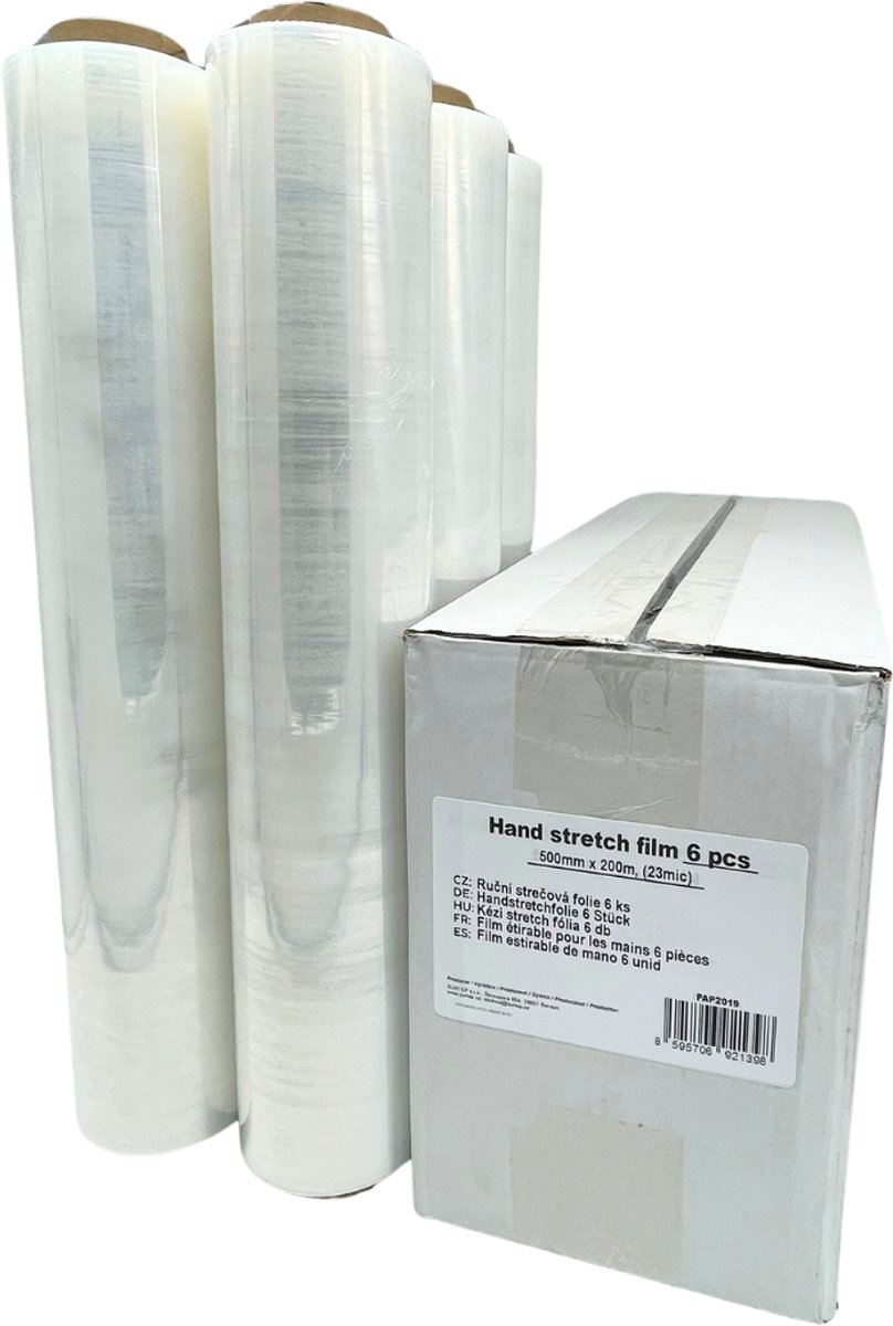 Surtep handstretchfolie 500 mm x 200 m (23 mic), 6 rollen