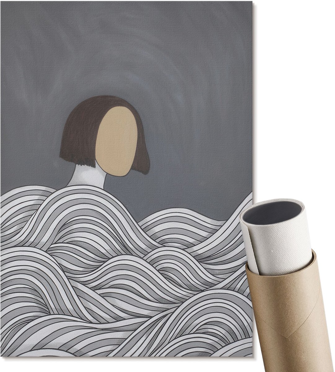 Coloray Canvas Poster Polycanvas - Onder De Brug, Fotografie - A2 - Blauw Patroon - Rechthoek - Decoratieve poster - Woonkamer, Slaapkamer, Kantoor - Industrieel