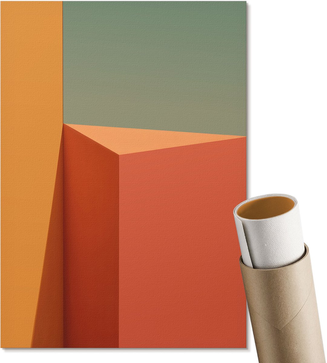 Coloray Polycanvas Wandposter - Stadstram, Blauw - A3 - Rood Kunst - Rechthoek - Wandkunstwerk - Slaapkamer - Rustiek