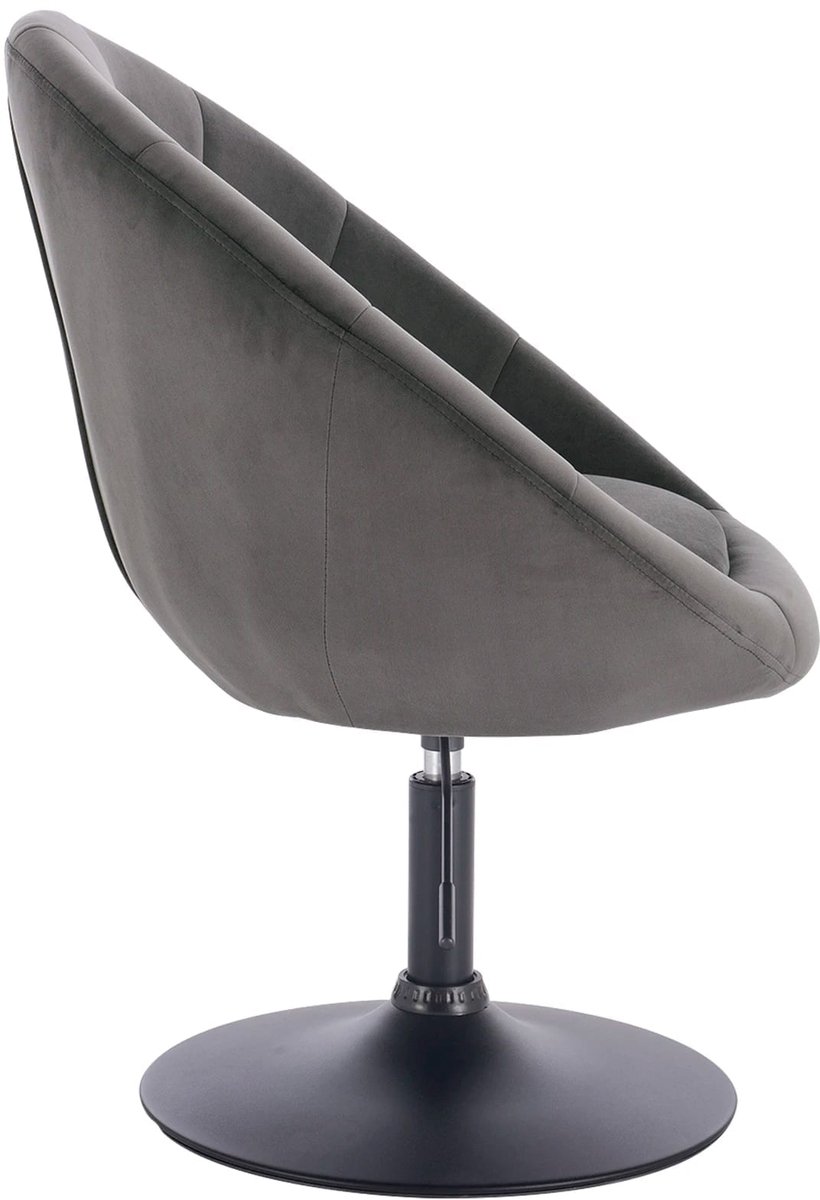 Klarven Barkruk Fluweel donkergrijs - Barkrukken Set van 2 - Barkrukken met Rugleuning - Fluwelen Barkruk - Bar Stool - Draaibaar, In hoogte verstelbaar - Met armleuningen, stevig frame - Zithoogte 45-57cm