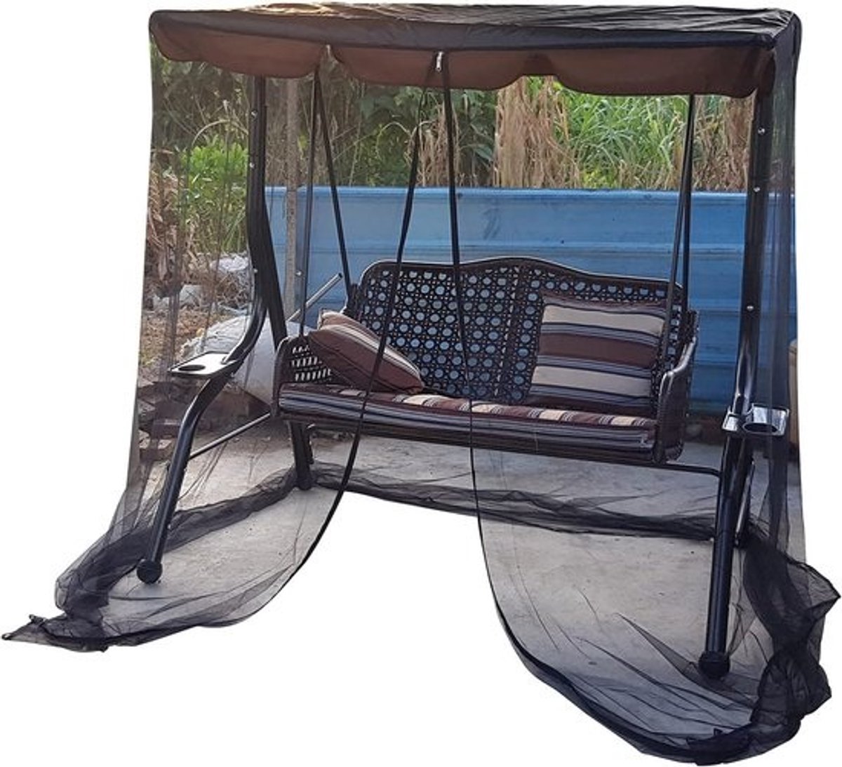 Parasol Klamboe - Hor Scherm - Buiten Zitten - Met Rits - 125x155x200cm - Zwart