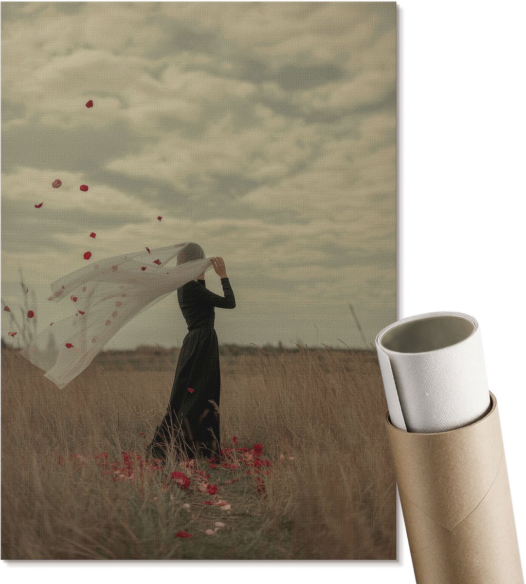Coloray Canvas Poster Polycanvas - Natuur Aan Het Strand, Fotografie - A3 - Bruin Patroon - Rechthoek - Muurdecoratie - Woonkamer, Slaapkamer, Kantoor - Klassiek