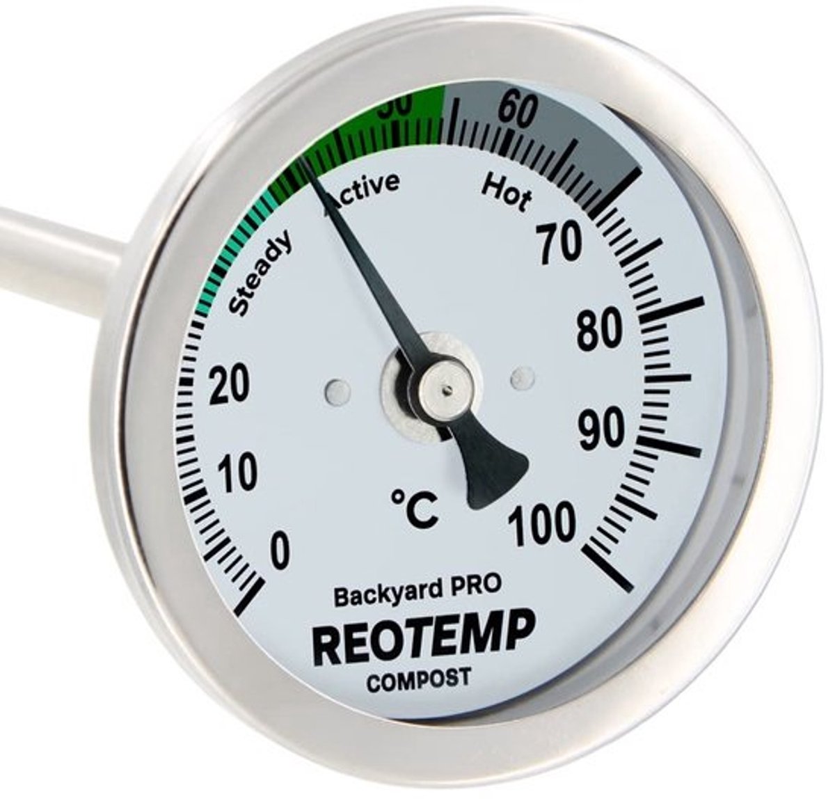 Compost Thermometer - Bodemtemperatuur meter - Compostering meten - Lange RVS steel - 61 cm - Zilver