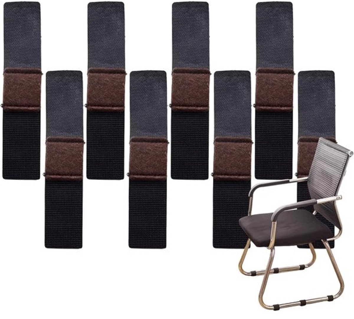 Viltbescherming Meubels - Vloerbeschermers Krukken - Vloeren Beschermen - Verstelbare Antislip - 8 Stuks - Zwart