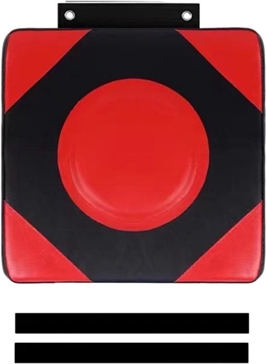 Wandstootkussen - Bokszak Schild - Bokstraining Verbeteren - Hoogte Verstelbaar - 30x30x10 cm - Rood