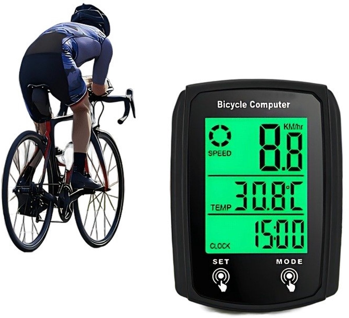 Currero Fatbike Scherm - LCD Display - Schermpje - E-Bike Accessoires - Elektrische Fiets - Dashboard - Snelheidsmeter - Kinderen & Volwassenen - Zwart